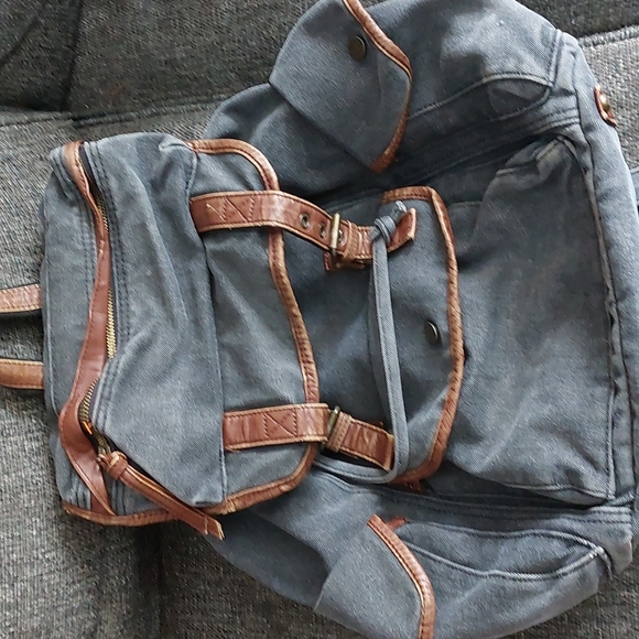 Other - Vintage black denim backpack